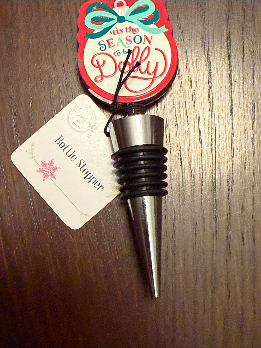 Dolly Parton Red and Green 'Tis the Season to be Dolly Wine Bottle Stopper